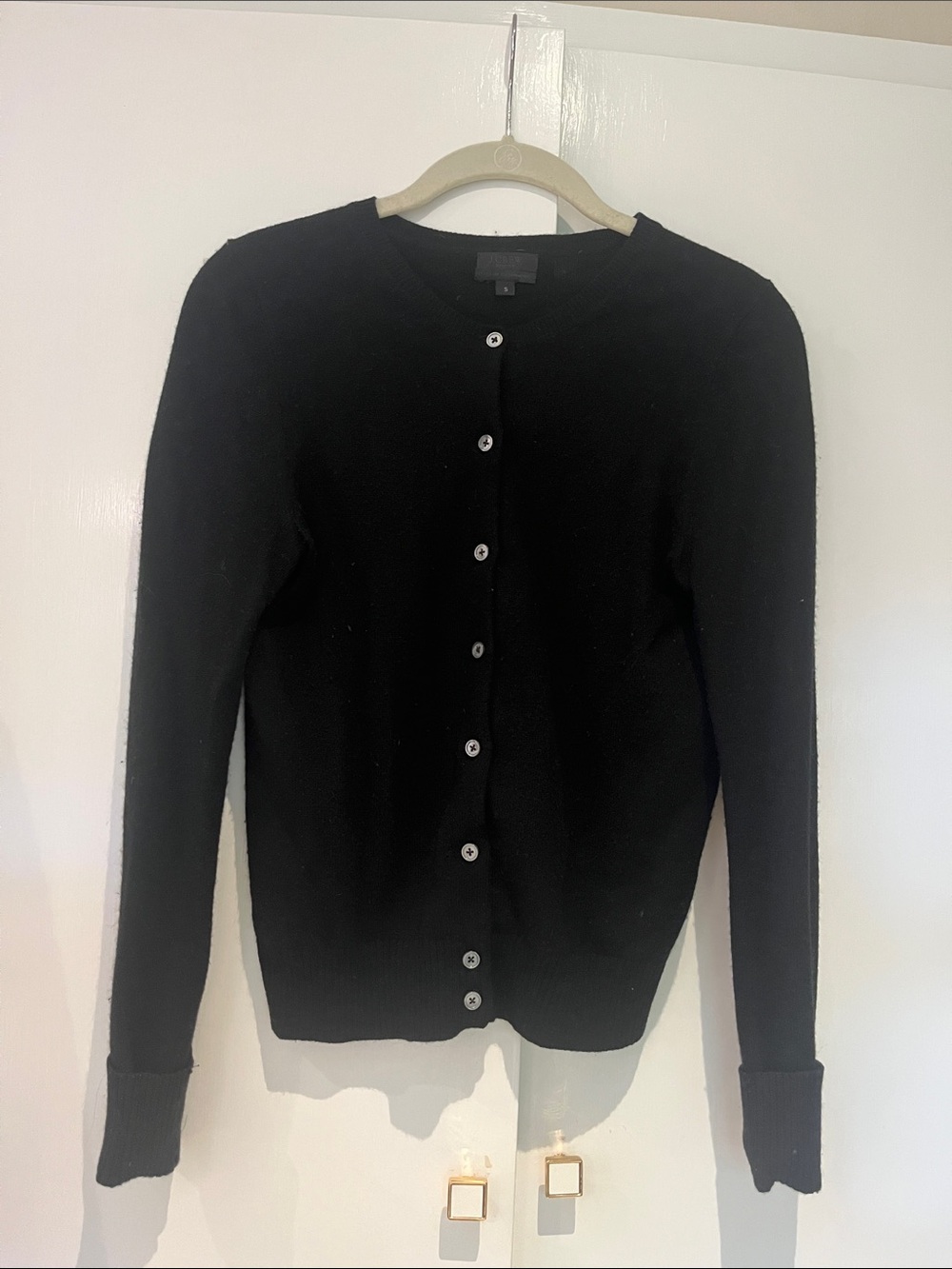J. Crew Black Button-Front Cardigan